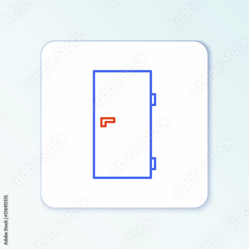 Line Closed door icon isolated on white background. Colorful outline concept. Vector