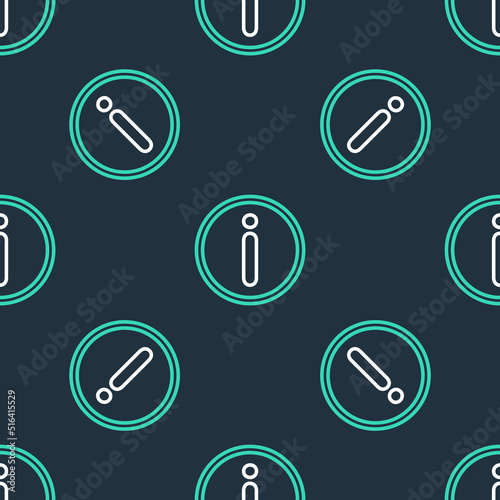 Line Information icon isolated seamless pattern on black background. Vector