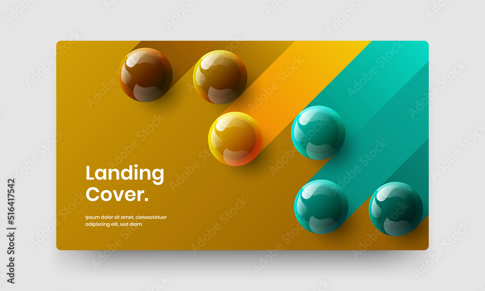 Fresh presentation vector design concept. Vivid realistic balls cover illustration.