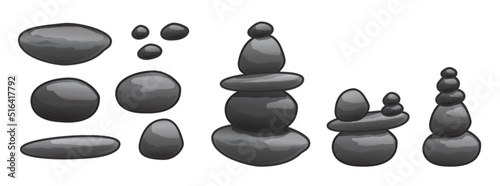 Zen Stones rocks vector isolated illustration