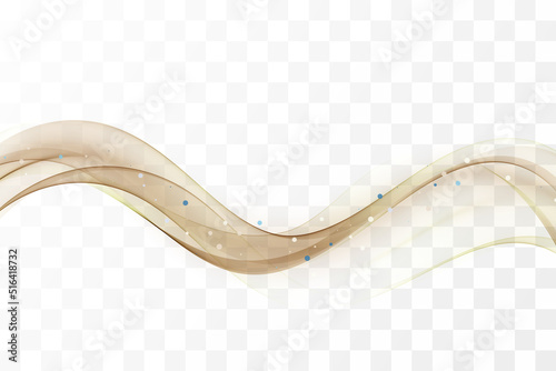 Abstract vector background of a transparent brown long wave on a transparent background.