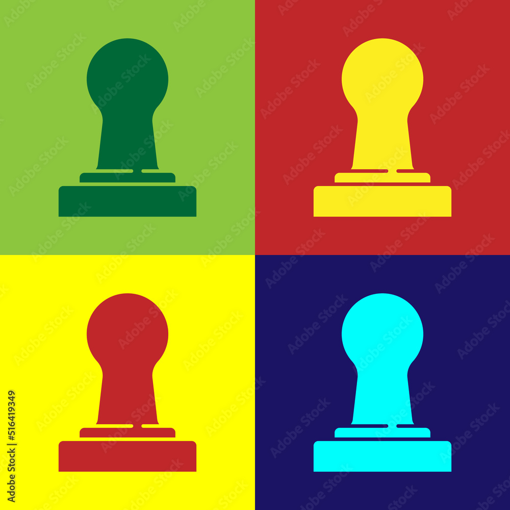 Pop art Coffee tamper icon isolated on color background. Vector Pop art Coffee tamper icon isolated on color background. Vector