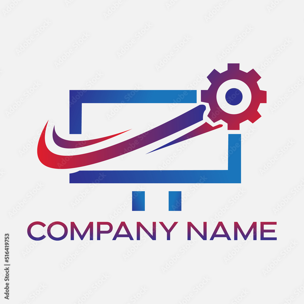 Creative tech computer logo