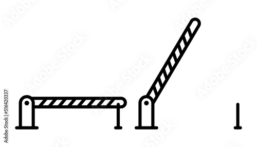 Barrier icon. Black contour linear silhouette. Editable strokes. Front side view. Vector simple flat graphic illustration. Isolated object on a white background. Isolate.