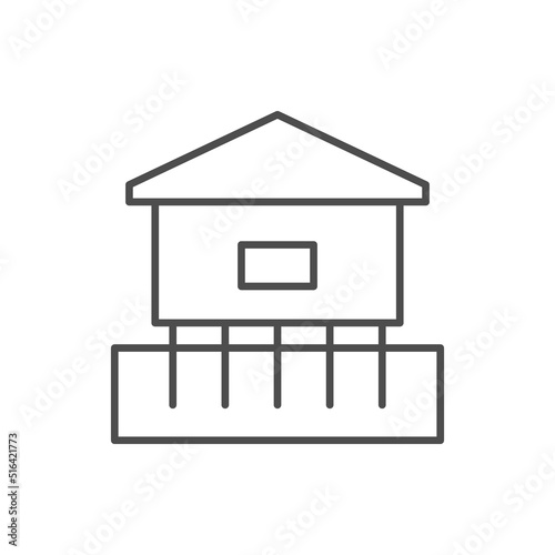 Pile foundation line outline icon