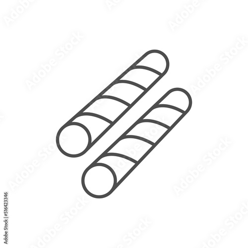 Rebar or armature line outline icon