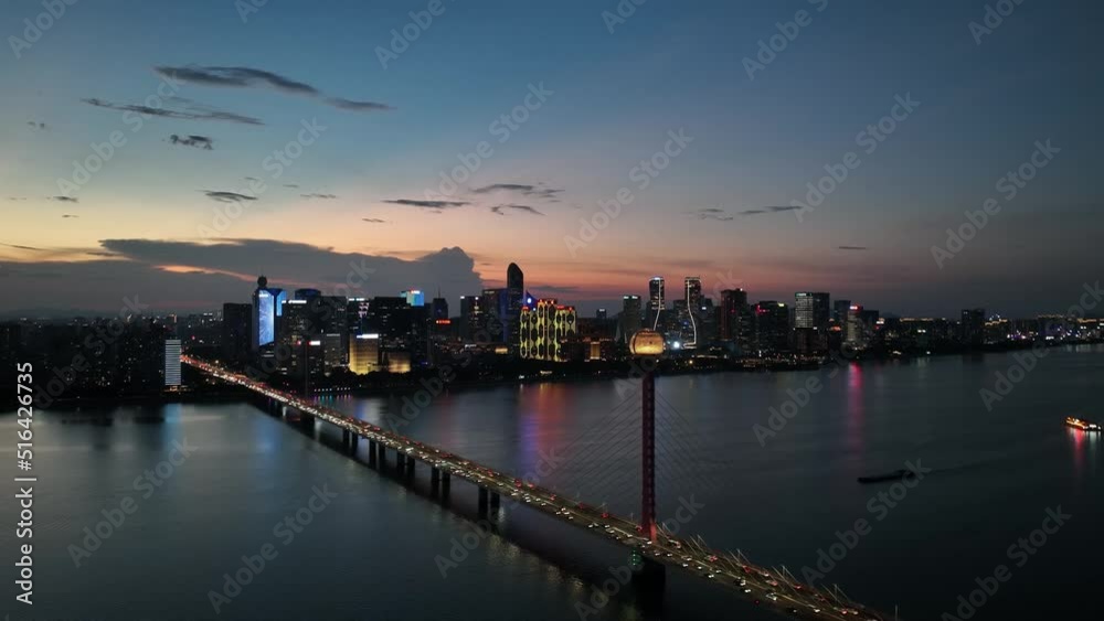 panoramic city skyline in hangzhou china