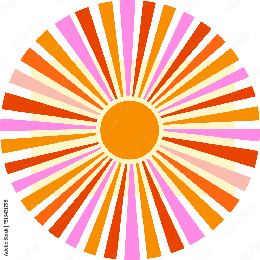 Retro groovy sun rays pattern background 70s. Sun sunbeams summer texture. Retro groovy sun rays pattern background 70s. Sun sunbeams summer texture.