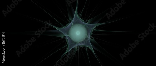 Digital render fractal backdrop showing radial symmetry and smooth flowing pastel color energy lines photo