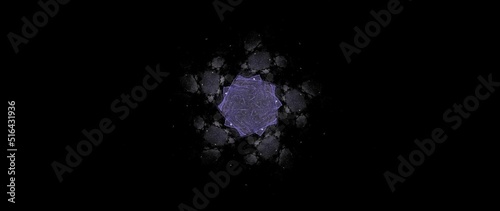 Digital render fractal backdrop showing radial symmetry and smooth flowing pastel color energy lines photo