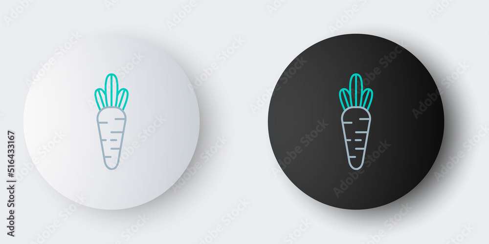Line Carrot icon isolated on grey background. Colorful outline concept. Vector Line Carrot icon isolated on grey background. Colorful outline concept. Vector