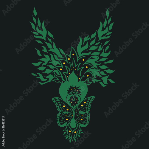 Butterfly Motifs Design, butterfly vector wings, stud or stone design