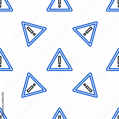 Line Exclamation mark in triangle icon isolated seamless pattern on white background. Hazard warning sign, careful, attention, danger warning important sign. Colorful outline concept. Vector Free Download Line Exclamation mark in triangle icon isolated seamless pattern on white background. Hazard warning sign, careful, attention, danger warning important sign. Colorful outline concept. Vector - GFXLoad