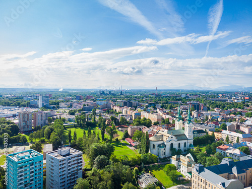 aerial view from drone of the city