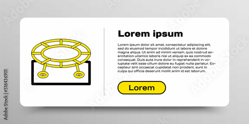 Line Jumping trampoline icon isolated on white background. Colorful outline concept. Vector