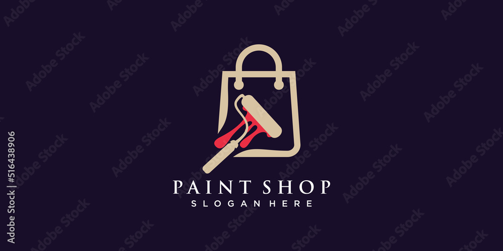 Paint shop logo with modern style and unique design template Premium Vector Paint shop logo with modern style and unique design template Premium Vector