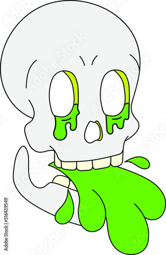 A psychedelic skull spitting acid. Surrealism
