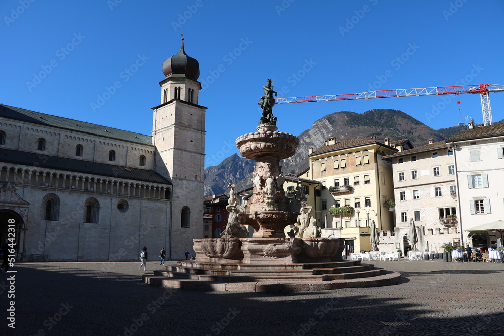 The Fountain of Neptune at Duomo Square in Trento, Trentino Italy