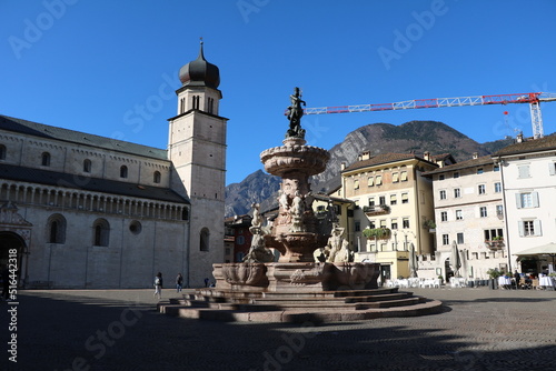 The Fountain of Neptune at Duomo Square in Trento, Trentino Italy