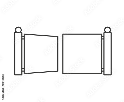 modern open gate icon -vector illustration