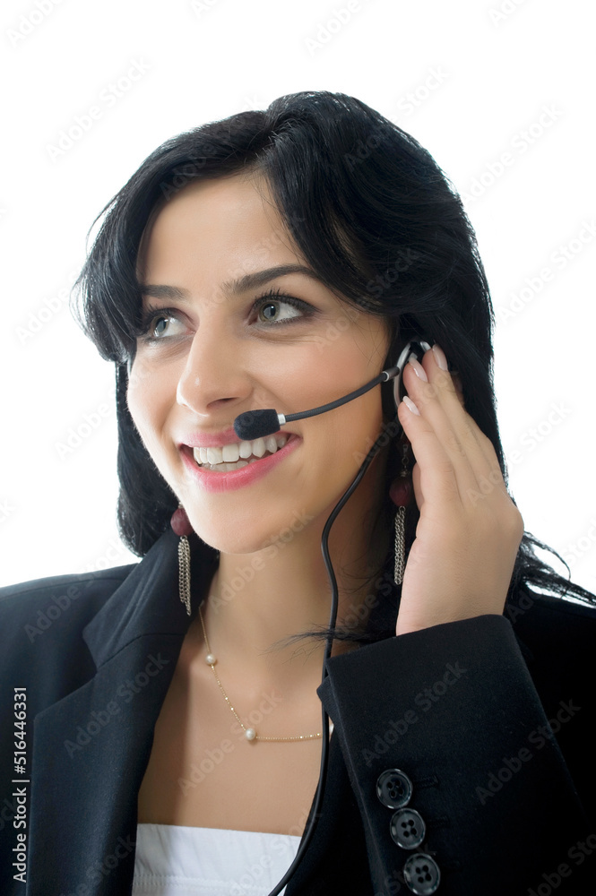 Professional Service Representative on Isolated White Background