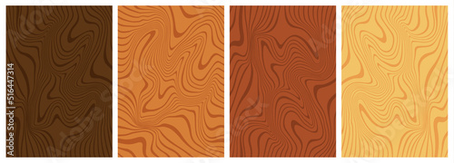 Wood Background in Different Colors with Lines. Vector Nature Pattern Design. Flat Table Illustration