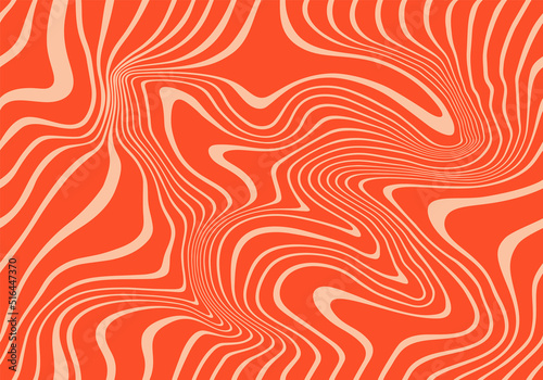 Seamless Pattern with Lines. Stylized Salmon Fish Fillet Texture. Abstract Vector Background for Fish Packaging, Sushi Restaurants and Menu Design