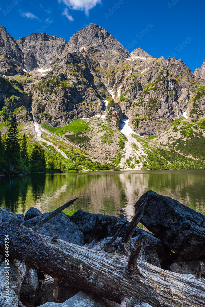 Morskie Oko or Sea Eye Lake in Tatra Mountains, near Zakopane in Poland