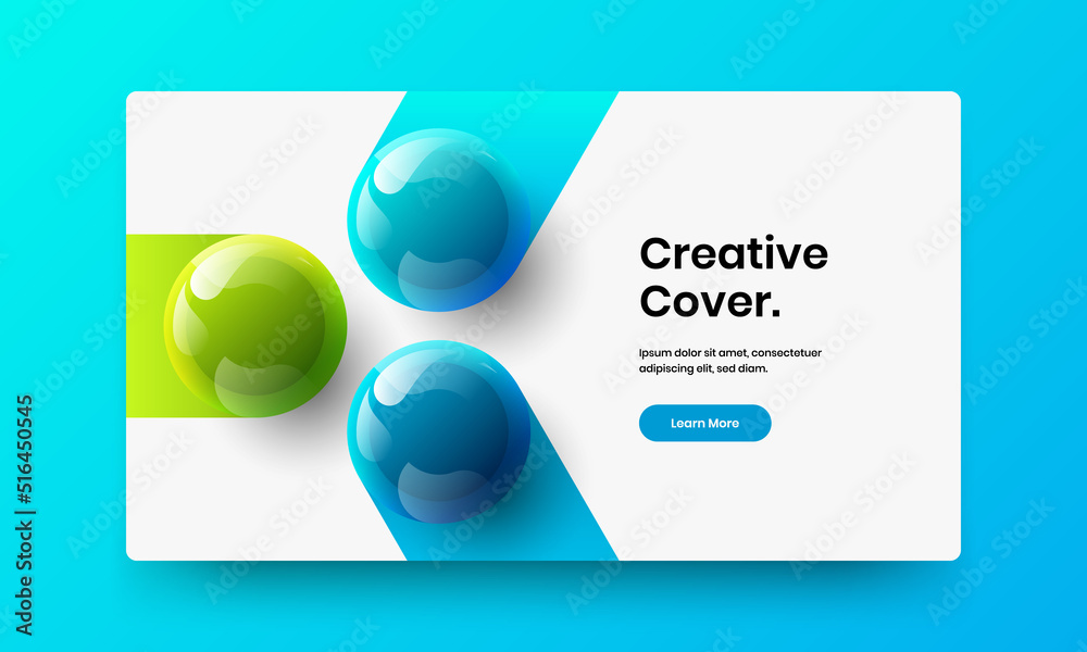 Geometric 3D balls brochure layout. Isolated web banner design vector illustration. Geometric 3D balls brochure layout. Isolated web banner design vector illustration.