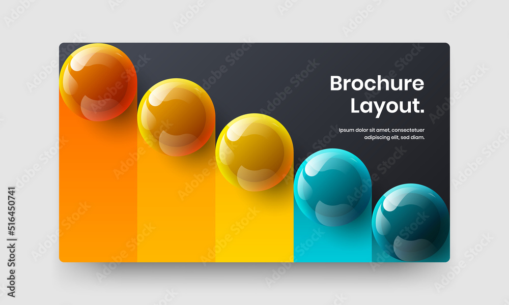 Multicolored 3D balls website concept. Colorful catalog cover design vector illustration.