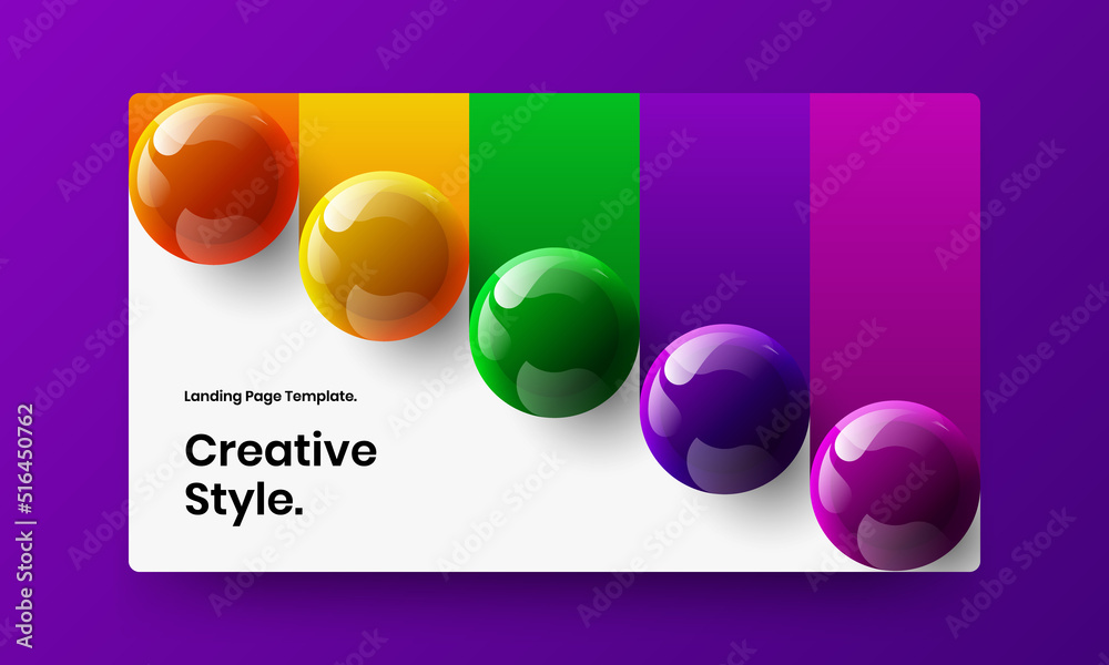 Abstract realistic balls banner illustration. Unique corporate cover design vector template.