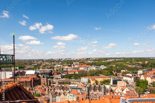 View of the old part of Gdańsk from the tower of St. Mary's Basilica.