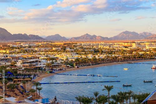 Vászonkép View of Naama Bay in Sharm El Sheikh, Egypt. View from above