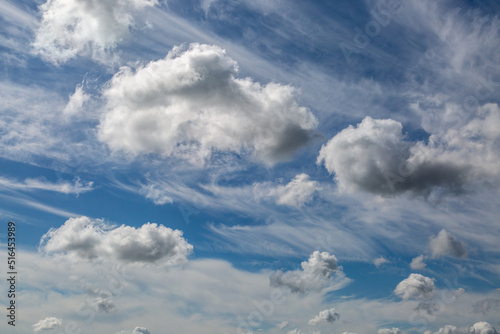 Fototapeta Naklejka Na Ścianę i Meble -  White fluffy clouds and a blue sky