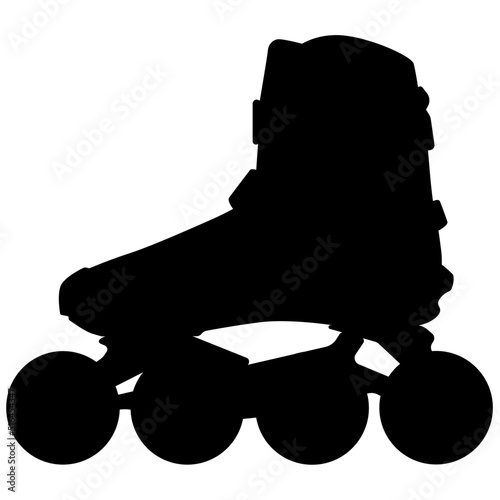 Inline skates, Roller Freeskate, Freestyle Slalom Rollerblad. realistic silhouette