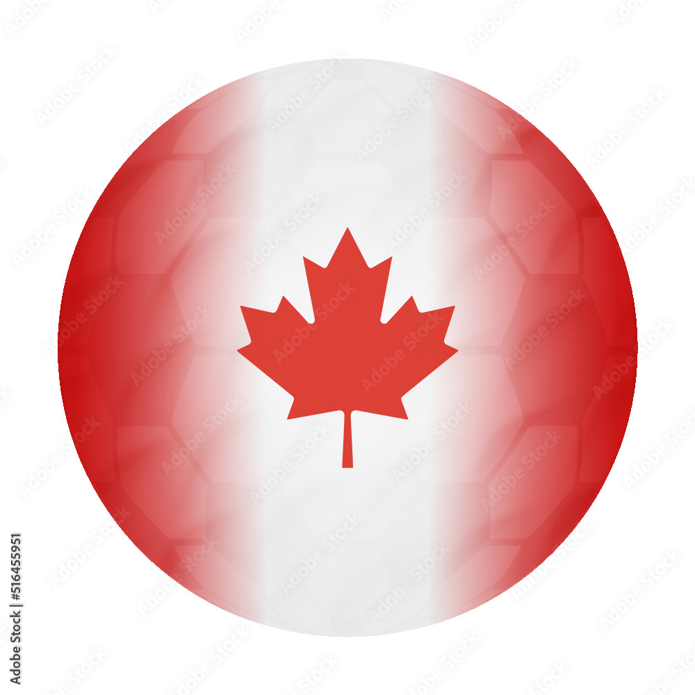 Fototapeta premium Football Soccer Ball with Canada Flag Qatar 2022 World Cup 