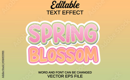 editable vector text effects spring blossom