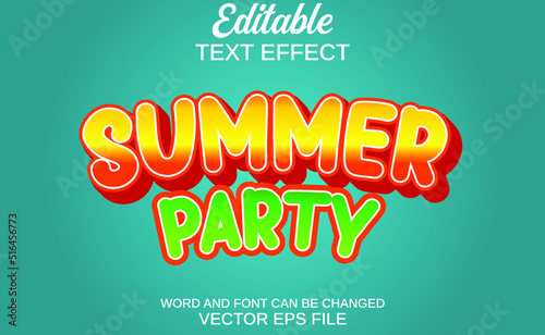 editable text effecr summer party