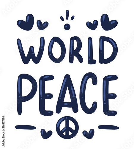world peace lettering