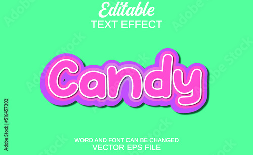 editable text effect candy