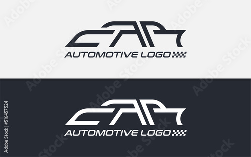 Stylish Car Writing Logo with Modern Minimalist Geometric Lines Concept. Logotype Automotive Vector Logo Illustration.