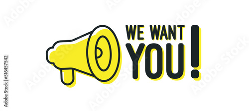 We want you megaphone banner design