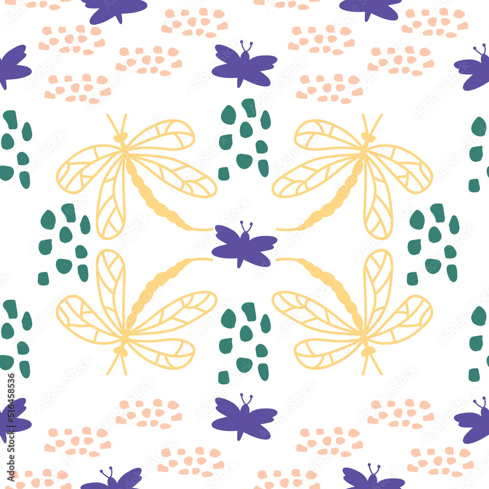 Seamless pattern with butterflies. Print for textile, wallpaper, covers