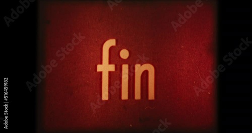 Super 8 mm film at the end of an old spanish movie
