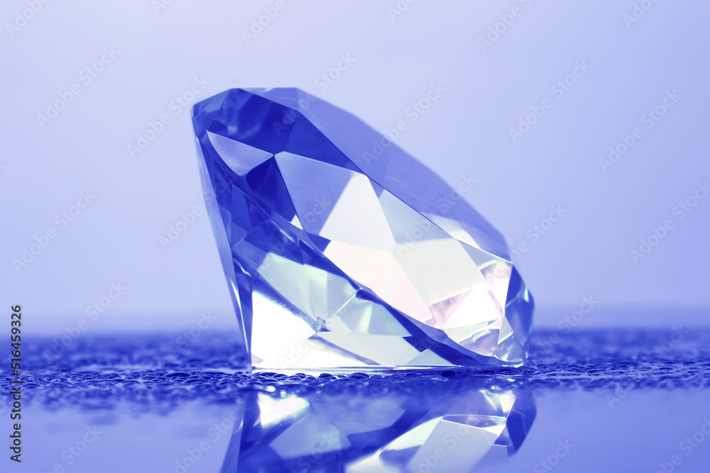 faceted large diamond. geometric object. luxury and wealth