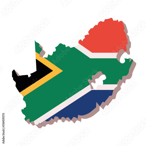south africa flag in map