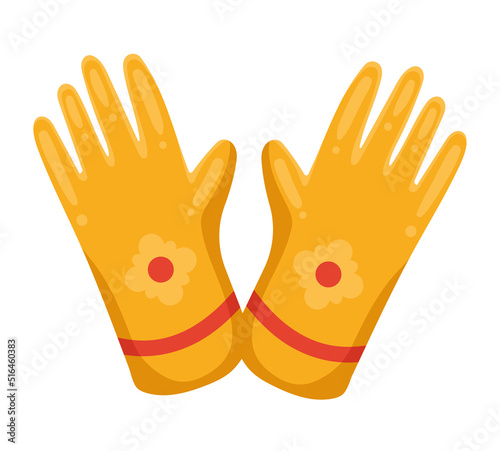 yellow gardening gloves tools