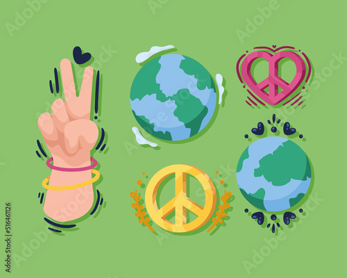 five world peace icons