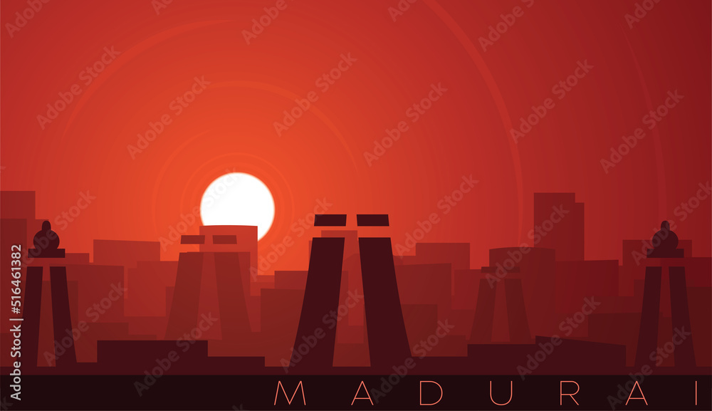 Fototapeta premium Madurai Low Sun Skyline Scene