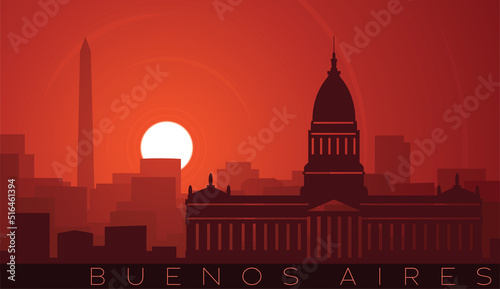Buenos Aires Low Sun Skyline Scene
